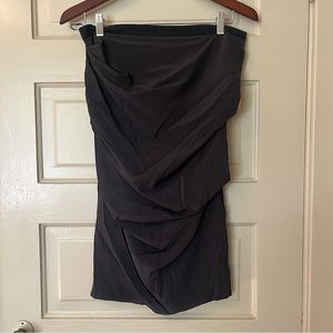 MaxMara dark grey gathered skirt